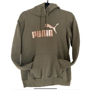 Puma Olive Green with Rose Gold Logo  women’s hoodie.